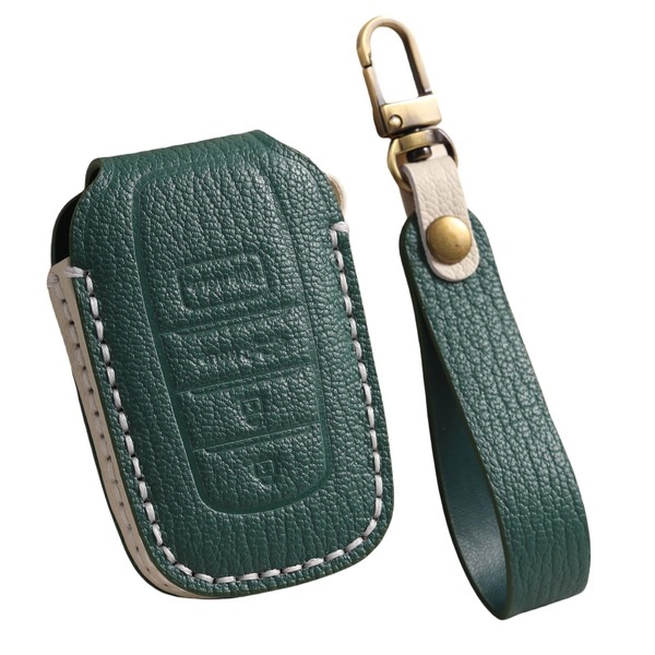 Hontumax Genuine Leather Key Fob Cover Case for Toyota Corolla