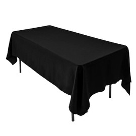 AK Trading Company 60 x 126-Inch Rectangular IFR Polyester Tablecloth - Made in USA - Black (PolyTC-60x126-Black)