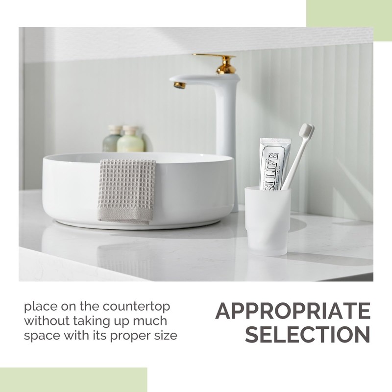 Bathroom Rinsing Cup, Angle Simple Frosted Glass Tumbler Cup, Toothbrush