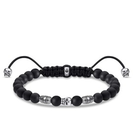 Thomas Sabo Mens Stretch Bracelets 925 Sterling Silver A1945-811-11-L22v, Precious metal, Obsidian