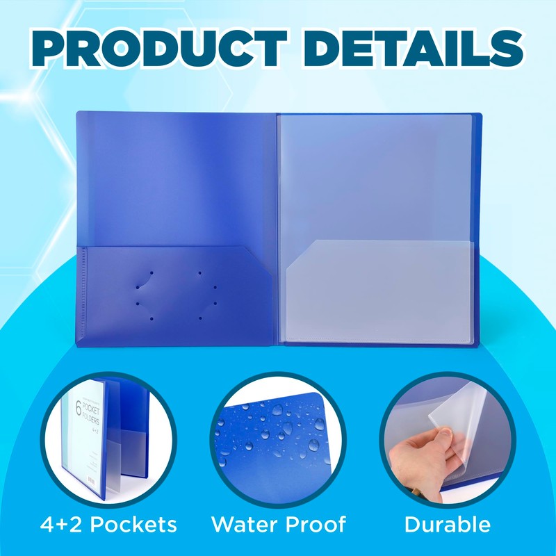 Darice 2 Pack 6 Pocket Folder - Double-Sided Multi Pocket