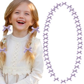 NiceYnn 40pcs Mini Bow Hair Clips Cute Tiny Satin Alligator Clips Non Slip Barrettes Twist Tie Silky Hair Clips Sweet Hair Ribbon Bowknot Clips Hair Accessories for Women Girls Teens Kids Lilac