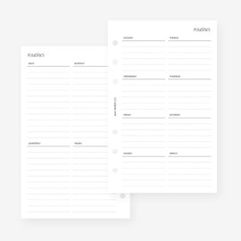 Franklin Covey Compact Ideal Routines Planner Insert Agenda Refill for FC Compact 6 Hole Ringed Binders 4.25 x 6.75