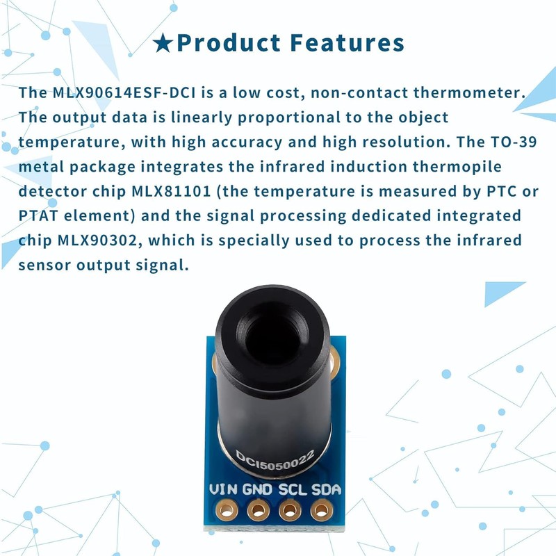 Ticfox MLX90614-DCI Non-Contact Infrared Temperature Sensor Module High Precision Infrared