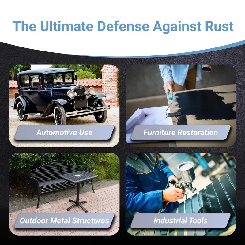 RUST BULLET BlackShell Gloss Black Rust Inhibitor 1 Pint, Preventive