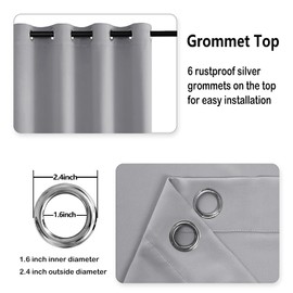 DWCN Short Thermal Insulated Short Curtains with Tiebacks for Kitchen Small Window- Sliver Grey Grommet Room Darkening Drape, Set of 2 Panels, 38 x 54 Inch Length