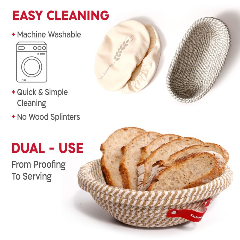 KneadAce Sourdough Starter Kit, 34oz Sourdough starter Jar, 2 x