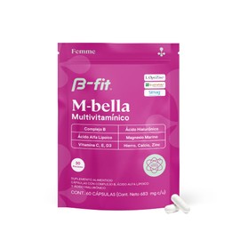 B-FIT Vitaminas para Mujer - M-Bella - de 683 mg | 60 Cápsulas, Suplemento Alimenticio de Vitaminas y Minerales, Multivitamínico para Mujeres, Sin azú