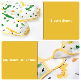 Accmor 5 Pack Long Sleeve Baby Bibs, Waterproof Sleeved Bib, Toddler Soft Bib for 24-36 Months