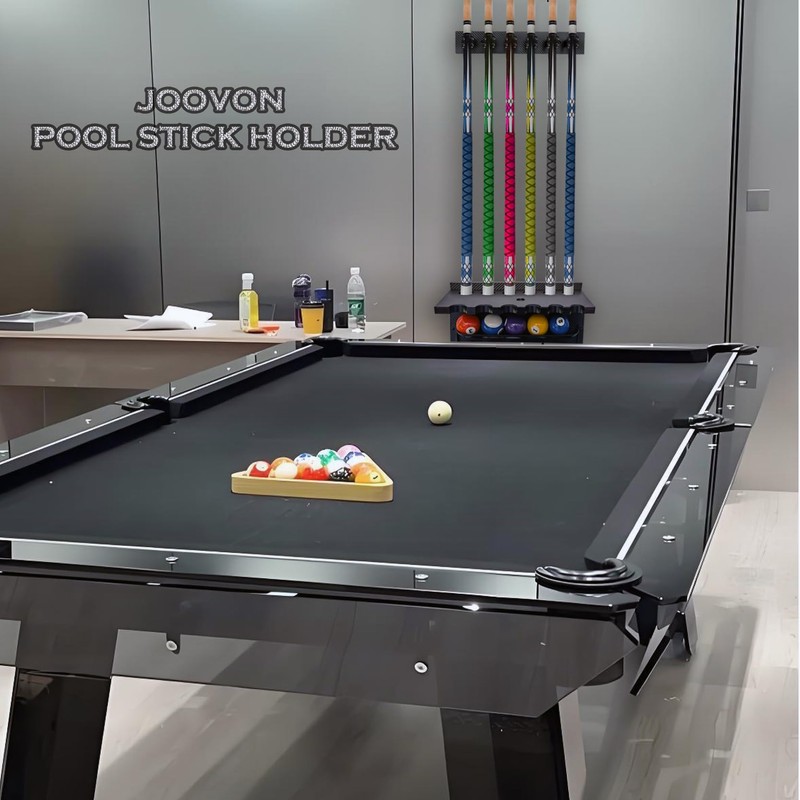 Joovon Pool Stick Holder Wall Mount | 6 Cue Rack