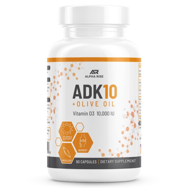 ALPHA RISE ADK 10 Vitamin Supplement + Olive Oil for
