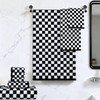Black and White Towels Set of 8, Cute Checkered Towels