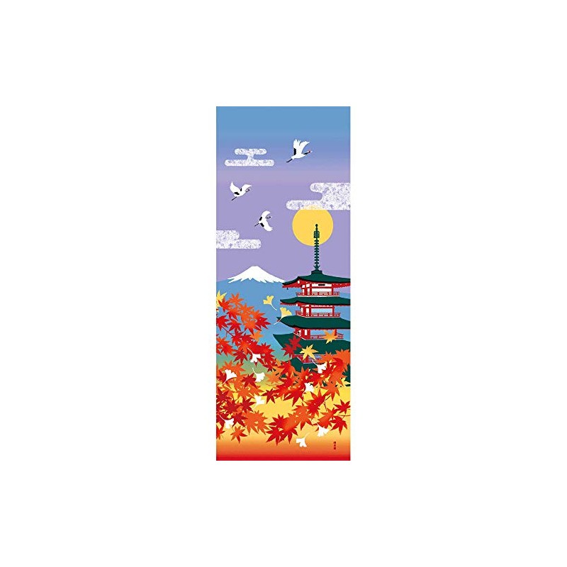 Mt. Fuji Illustration Tenugui Autumn Leaves 5-tiered Tower