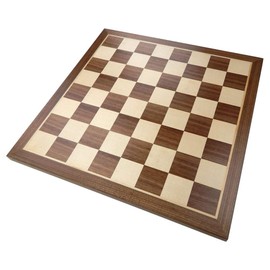 Monroe Extra Thick Chess Board with Inlaid Walnut and Maple Wood, Large 18 x 18 Inch, Board Only