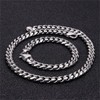 13mm Wide Cuban Link Chain Necklace for man and Woman-Silver