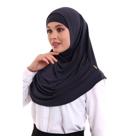 ihvan online, Muslim Hijab for Women, Ready to Wear, Soft, Lightweight and Comfortable Headscarf, Women's Neck Bandana, Long Scarves, navy, Unit size