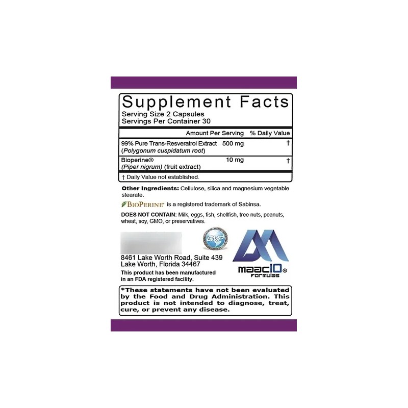 Maac10 Nmn Resveratrol Nad+ Cápsulas Trans-resveratrol