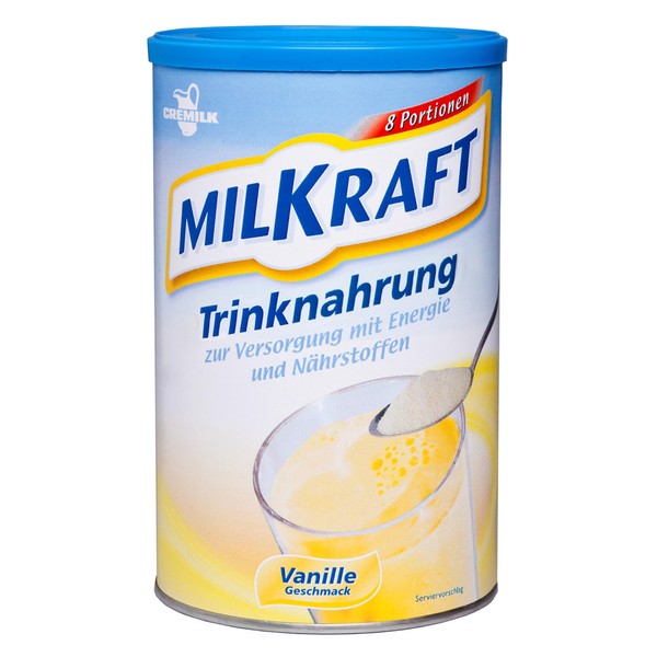 MILKRAFT Drinking Food Vanilla 480 g - High Caloric & Practical - Powder Suitable for Complementary & Exclusive Nutrition - Protein Shake & Carbohydrates for Adults