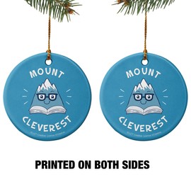 GRAPHICS & MORE Mount Cleverest Everest Reading Book Funny Humor Porcelain Holiday Christmas Tree Ornament - 2.8" (7.1 cm)