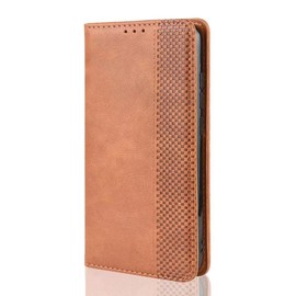 SEAHAI Leather Folio Case for HMD Skyline, Premium PU Wallet Cover with Credit Card Pocket/Cash Slots/Support Kickstand, Flip Magnetic Automatic Adsorption Shell - Brown