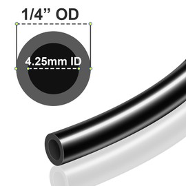 TAILONZ PNEUMATIC Black 1/4 Inch od 10 Meter 32.8ft PU Air Tubing Kit Pipe Hose Air Line Tubing Or Fluid Transfer Pneumatic tubing