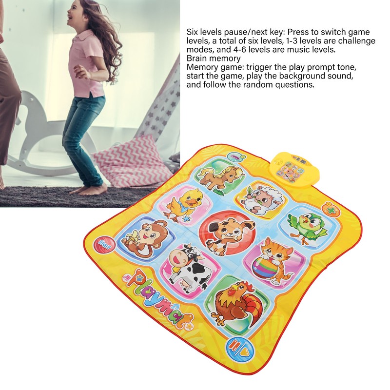 Kid Cartoon Pattern Dance Mat Children Volume Adjustable Electronic Music