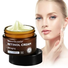 Bluemega Face Cream Retinol Crema Suero Facial, Retinol Crema Facial Antienvejecimiento, Vibrant Glamour Crema de Retinol para Mujeres Antiarrugas y  