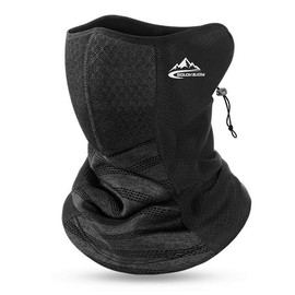 Hello Time Neck Gaiters Face Covering Washable With filter Winter Snoods for Men Women Cycling Motorcycle (black)