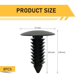 Dogary 8 PCS Bumper Plugs License Plate Hole Clips, Waterproof & Rustproof Body Bumper Fixing Cover Clips, Fender Mudguard Trunk Lid Fastener Replacement, Universal for Most Cars, Trucks (Black)