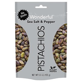 WONDERFUL PISTACHIO Sea Salt & Pepper No Shells Pistachios, 5.5 OZ