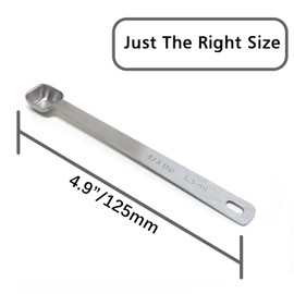 BERYLER 1PCS 1/3 Teaspoon(1/3tsp, 1/10tbsp, 1.5ml) Single Tiny Square Bowl Measuring Spoon, Small Individual Stainless Steel Measure Spoons Only