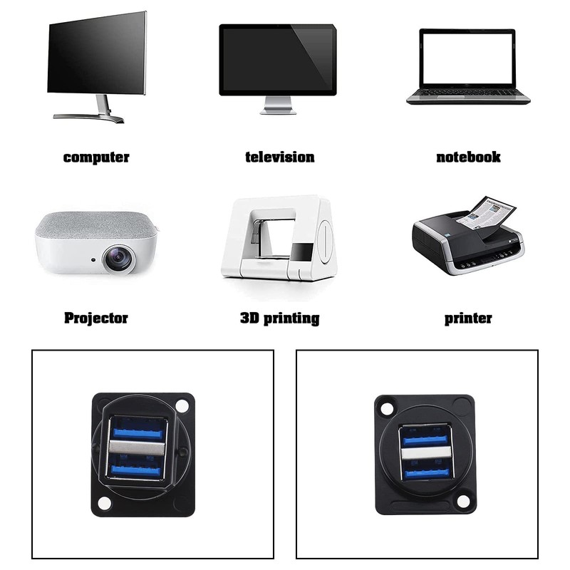 Create idea Dual USB 3.0 D Panel Solderless Connector USB