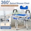 360° Swivel Shower Chair, 550 lbs Capacity, Removable Back and