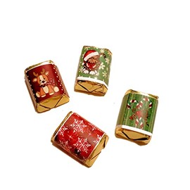 90 Labels Assorted Christmas Chocolate Nuggets Label Wrappers - 3 Sheets of 30 Labels ea. Holiday Favors.