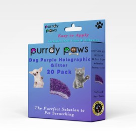 Purrdy Paws Soft Nail Caps for Dog Claws Purple Holographic Glitter Small