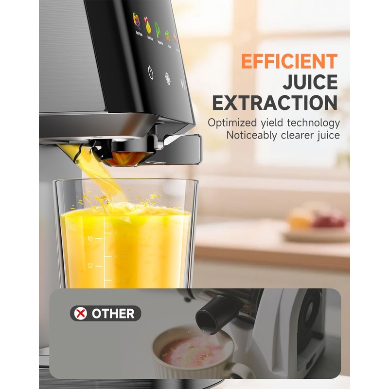 VCK Cold Press Juicer - Large 5.12" Feed Chute, Easy