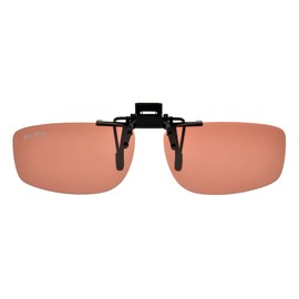 ClipFlipz Rectangular Polarised Extra-Large/Copper Driving Clip On Flip Up Sunglasses, XL