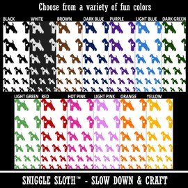 Welsh Terrier Dog with Heart Temporary Tattoo Water Resistant Fake Body Art Set Collection - Black (One Sheet)