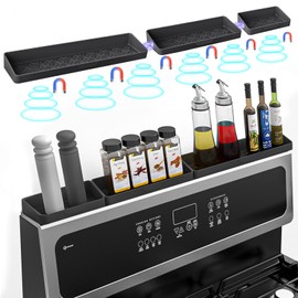 30"/24"/20" Silicone Magnetic Shelf for Stove Top for Kitchen Gadgets, Soft Flexible Strong Magnetic Heat Resistant Over the Stove Top of Shelf Spice Rack Kitchen Organizer for Back of Oven