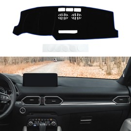 Motoforti Dash Cover, Non-Slip Dashboard Carpet Mat for Mazda CX5 2017-2020, Polyester, Black Blue