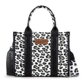 Wrangler Tote Bag for Women Western Leopard Print Purse Boho Top Handle Satchel Handbag with Signature Strap WG133-81203SBK
