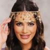 Reaky Gold Sequin Head Chain Egyptian Headpiece for Women, Alloy