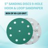 60-Pack 5 Inch 9 Hole 120 Grit Sanding Discs, Heavy-Duty
