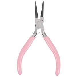sourcing map Mini Round Needle Nose Pliers 4.5 Inch Conical Claw Precision Pliers with Pink Plastic Handle for Crafts Jewellery Making