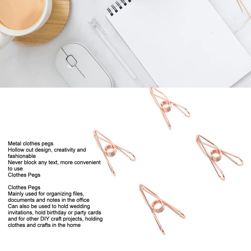 60pcs Wire Clothes Pins Antislip Creativity Metal Wire Hollow Out