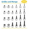 WZHUIDA 1080 Piece M2 M3 M4 M5 Screws Set, Black