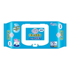 [Bulk Purchase] Tent Flushable Wipes Unscented, 72 Sheets, 7.1 x 7.9 inches (180 x 200 mm) x 2 Packs