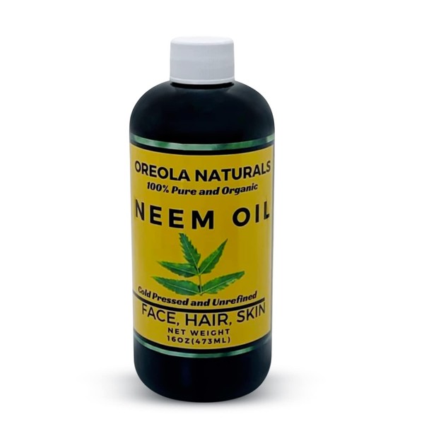 Neem Oil 16 Oz- 100% Natural and Pure, Cold-Pressed and Unrefined Neem Oil 16oz/473ml