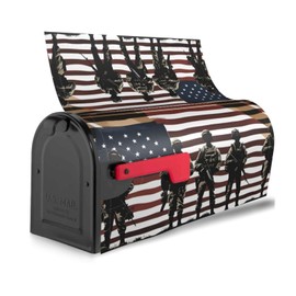 YYHWHJDE letterbox Cover Waterproof Oxford Cloth Accommodates Standard Size or Large Size mailboxes US Military Soldiers Patriotic Memorial Day Pattern 21x18 in