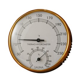 amocane Sauna Thermometer 2 in 1 Fahrenheit Thermometer Hygrometer for Sauna Room, Precise Temperature & Humidity Gauge for Sauna Room, Sauna Accessories for Any Barrel or Infrared Steam Saunas